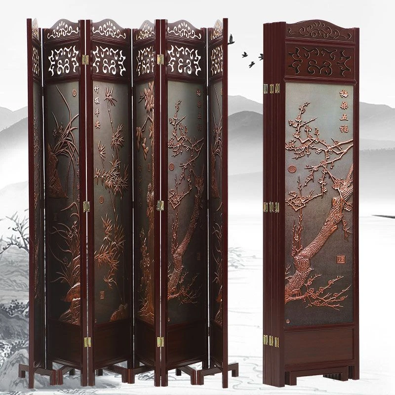 【品质雅居】屏风隔断客厅仿古玄关卧室简约现代移动酒店实木中式