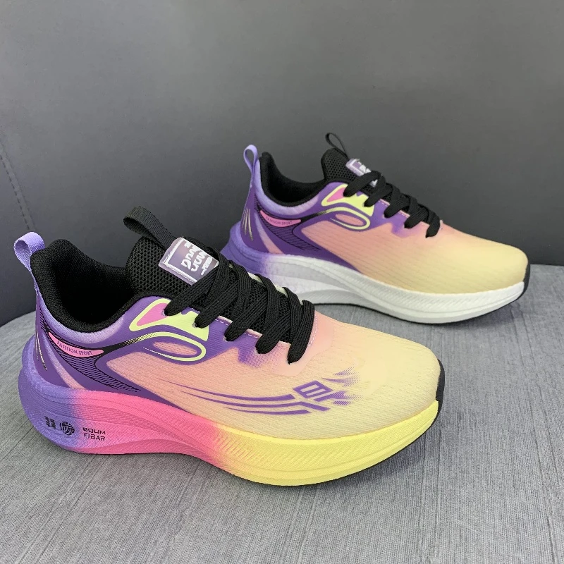 跑步鞋女轻便减震超轻运动鞋软底爆米花男女款透气碳板网面休闲鞋