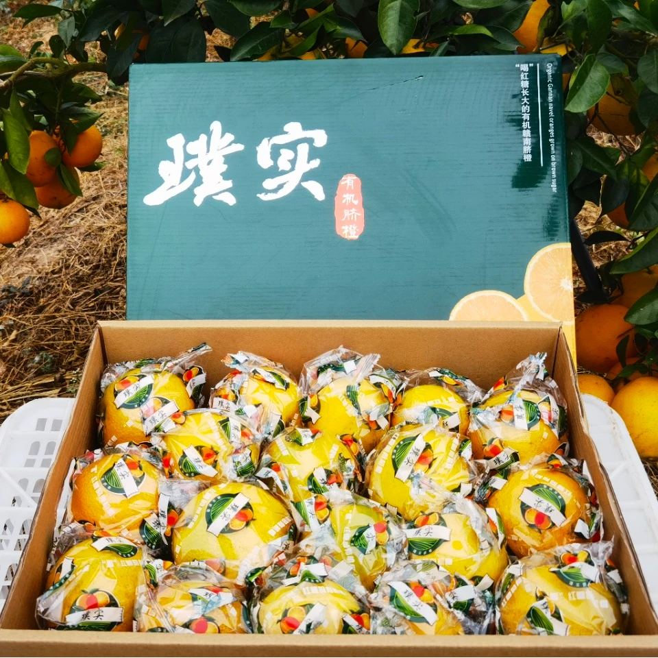 江西璞实有机赣南脐橙当季新鲜手剥甜橙子有机水果现摘现发