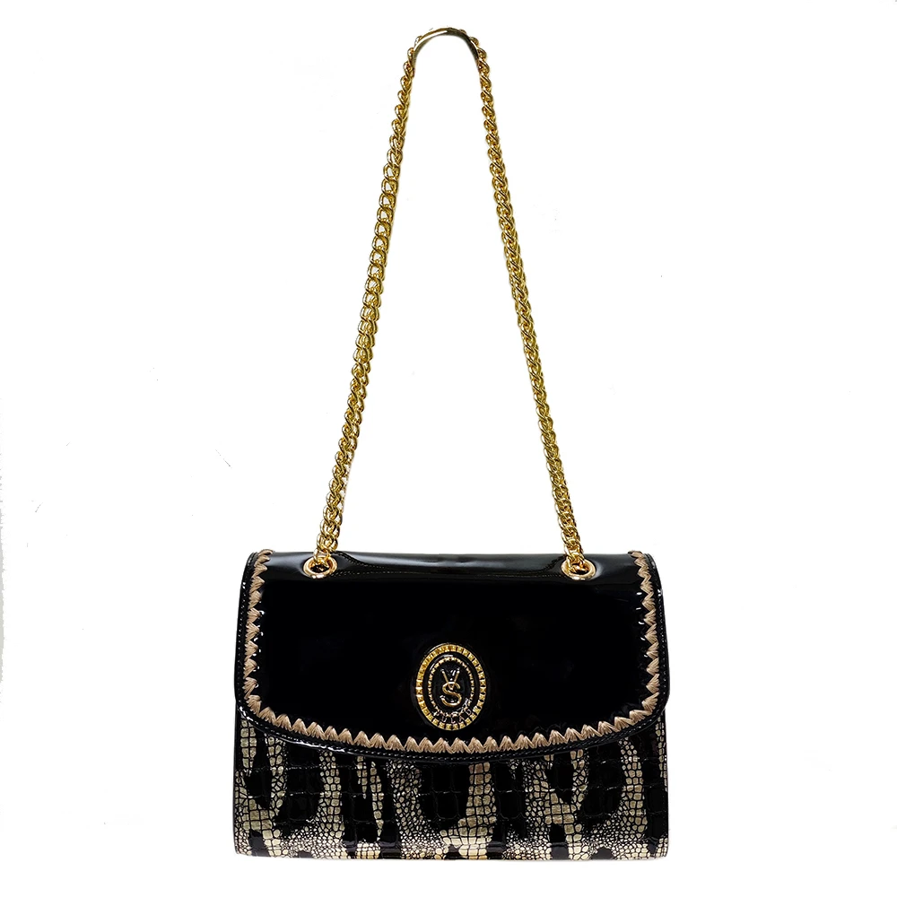 【工厂直销】新款时尚百搭女士黑色小众潮流单肩包9130