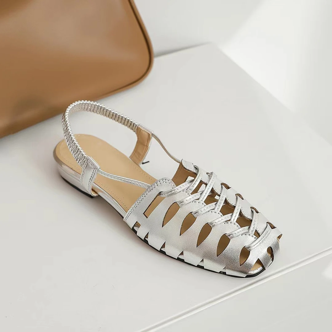 【断码清】捡漏款真皮凉鞋罗马风休闲百搭软底平底方头