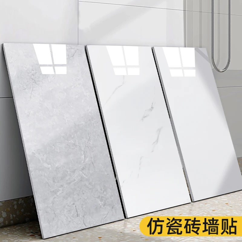 仿瓷砖墙贴大理石纹自粘防水防潮铝塑板墙板遮丑厨房防油防撞防火