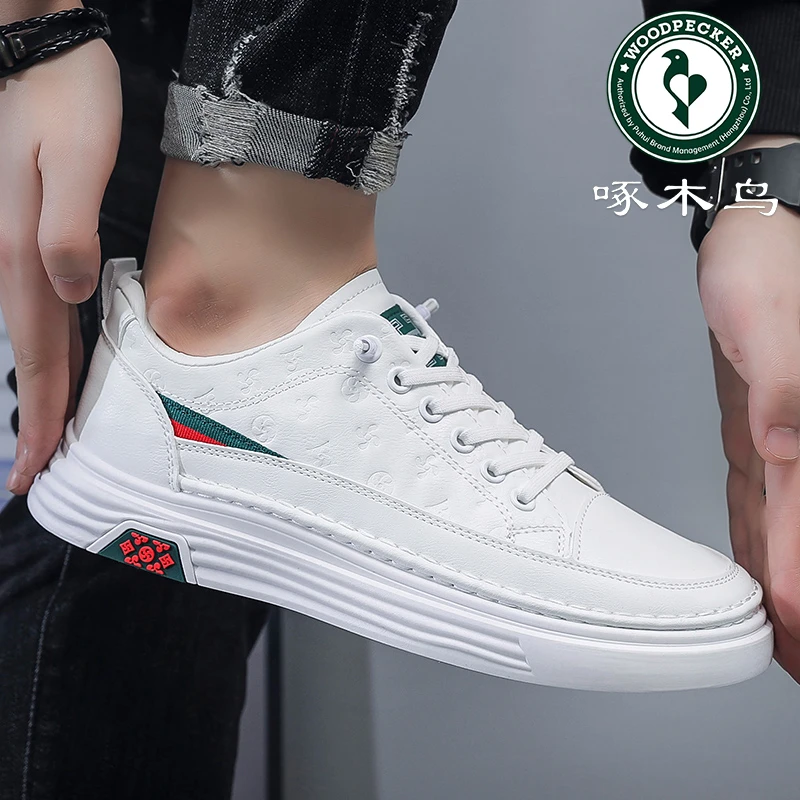 啄木鸟 秋冬款小白男鞋男款休闲男士百搭板鞋时尚潮鞋男鞋