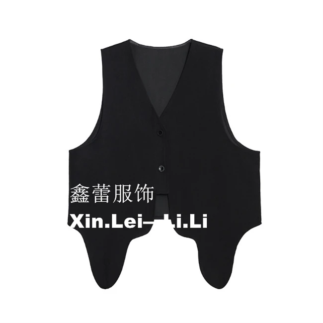 【蕾蕾】2024春夏新款时尚单排扣显瘦百搭街头风无袖马甲mj8022