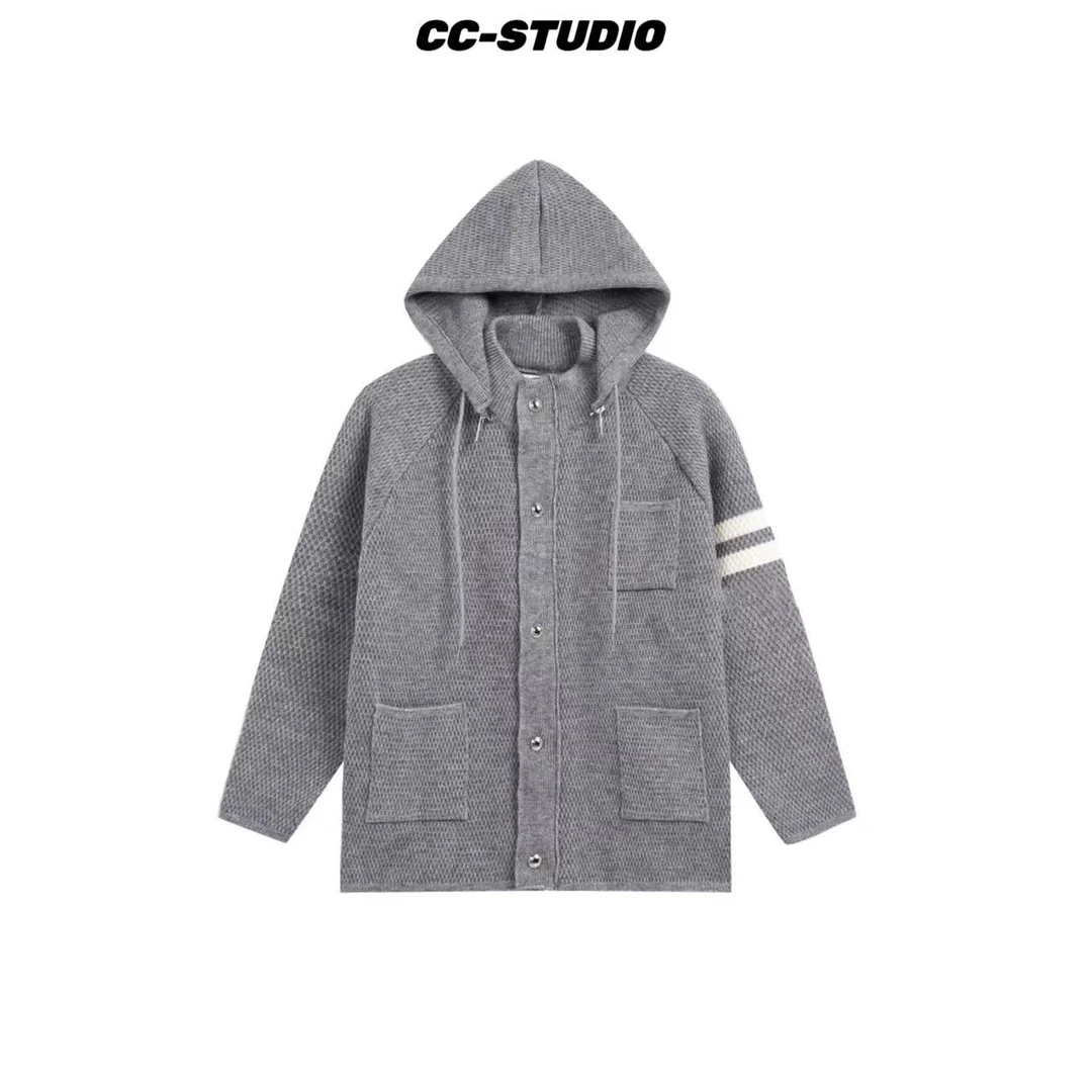 CC【摩登有品】提花休闲女士拆卸连帽运动女款带帽秋冬时尚毛衣帽衫