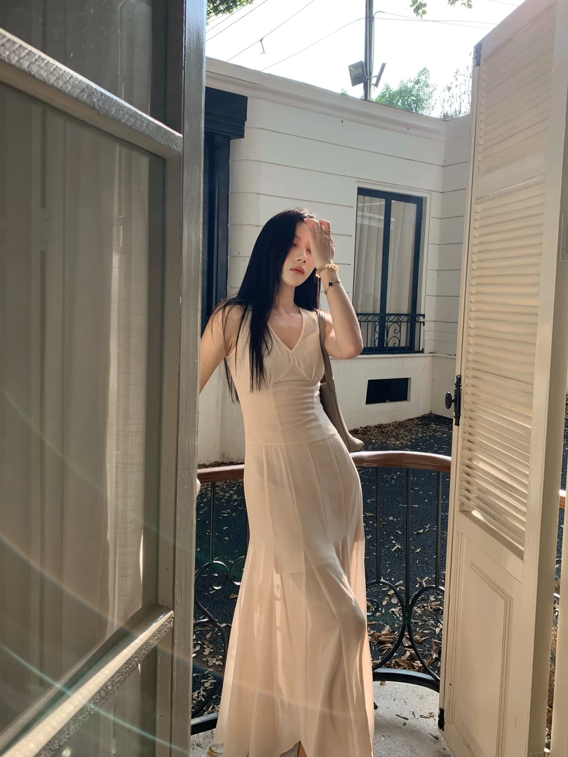清清款/70不是七十【白月光简信】早秋真两件套插片无袖连衣裙
