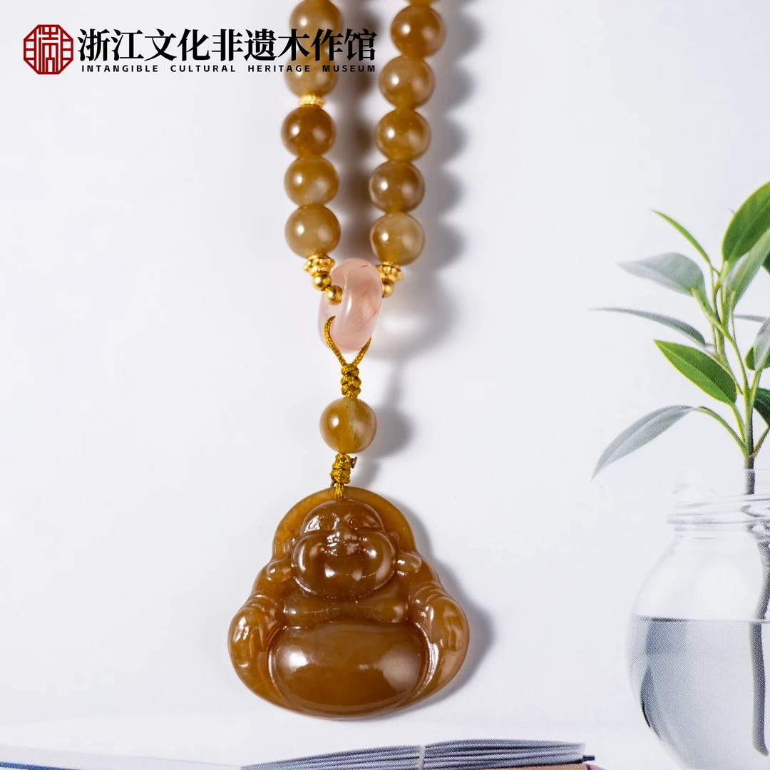 M【上新了非遗】合香珠 鹅梨糖玉 【秋日晚棠】 6mm ZJ0023