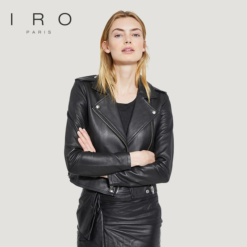 IRO Night【明星同款】春秋款女装法式短款修身休闲高腰皮衣外套