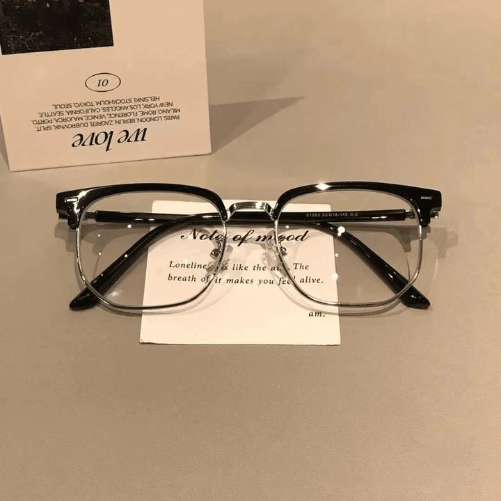回头率超高！超好看的半框可配近视眼镜防蓝光素颜男女ins痞帅