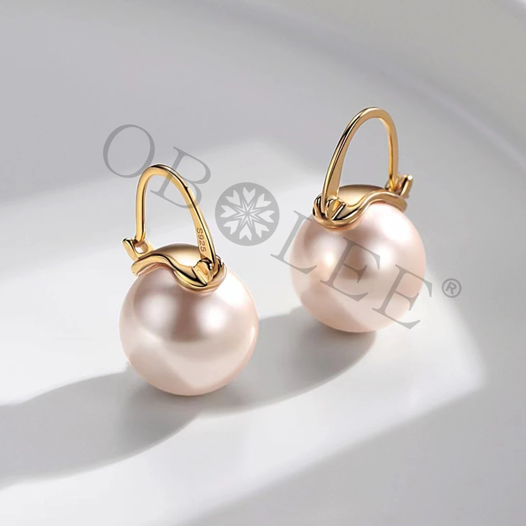 925银仿珍珠耳饰 925纯银高级贝珠耳环复古百搭轻奢法式简约纯欲