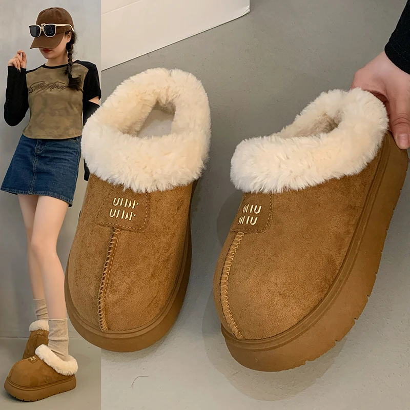 (知否.雪地鞋)夏国风新中式保暖舒适百搭时尚厚底毛毛鞋加绒冬季
