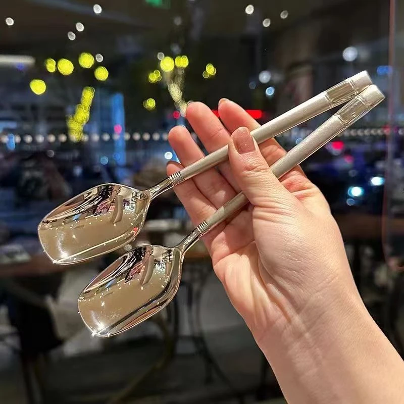 【好物推荐】精致高颜值家用汤勺喂饭勺学生吃饭勺网红勺韩式长勺