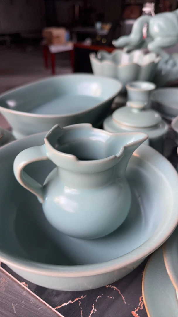 汝瓷微微瑕疵公道杯原矿釉