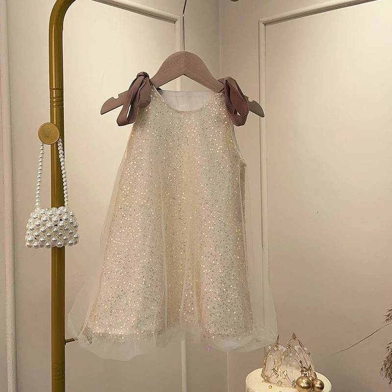 【亮片款】连衣裙女童网红夏季新款儿童洋气公主裙女宝宝吊带裙子