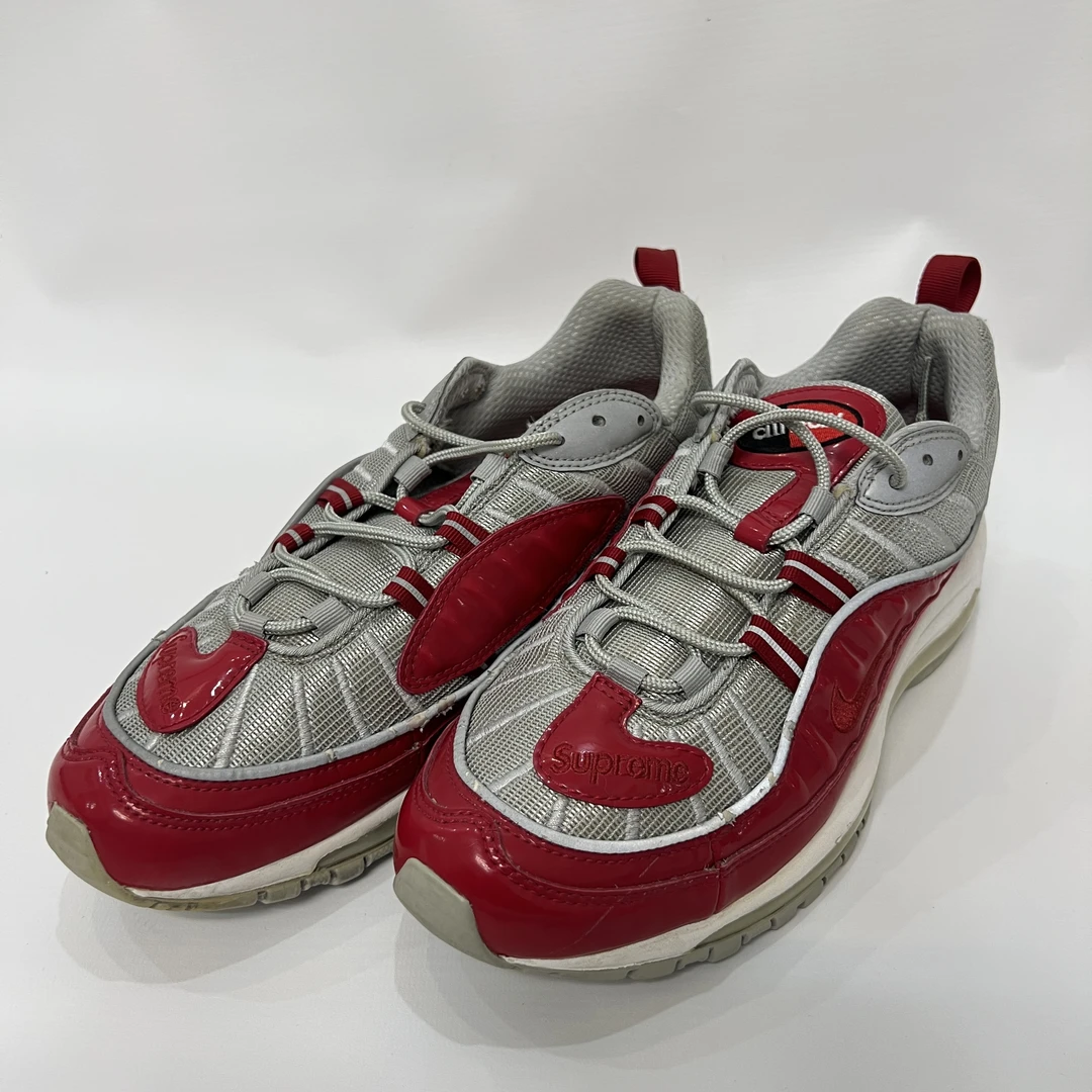 42.5码 95新 耐克 Airmax98 马拉松跑步鞋 白红 公价2000