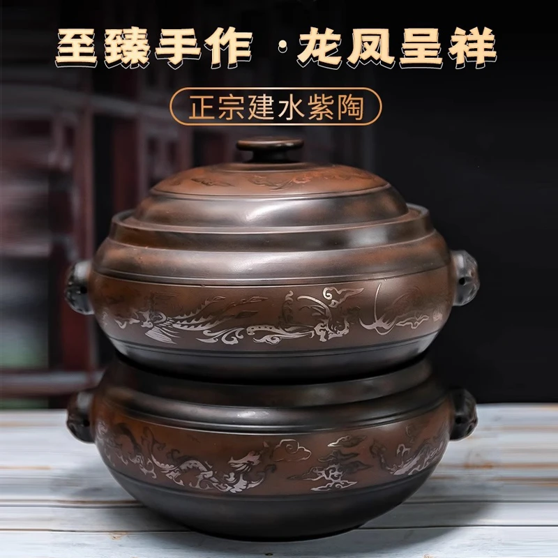 滇匠云南建水紫陶汽锅鸡专用锅汽锅气锅鸡蒸汽锅炖锅家用手作正宗