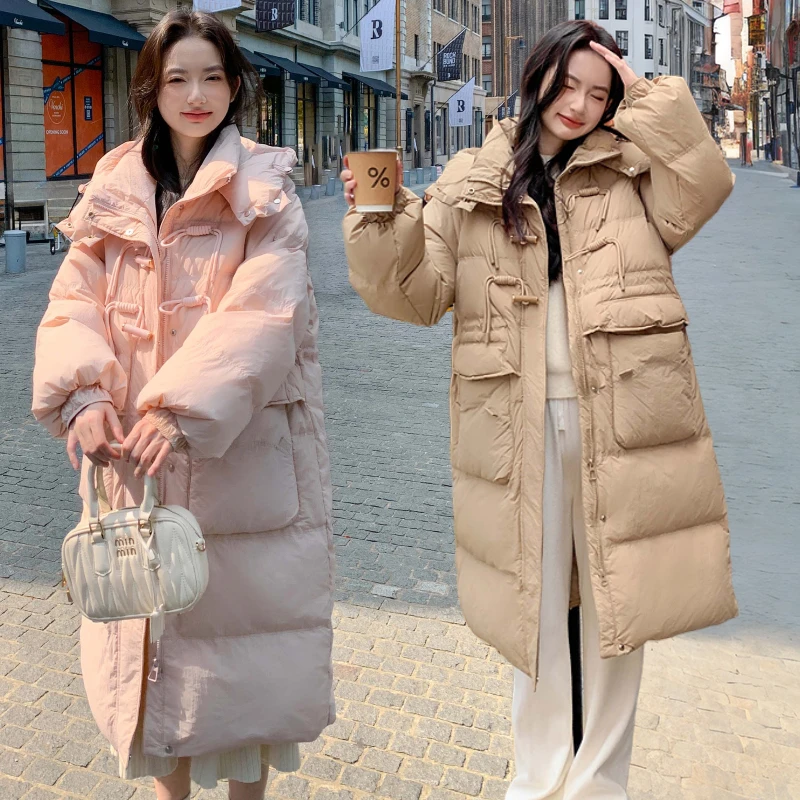 2024新款大码羽绒服女胖mm中长款胖200斤时尚过膝加厚休闲外套潮