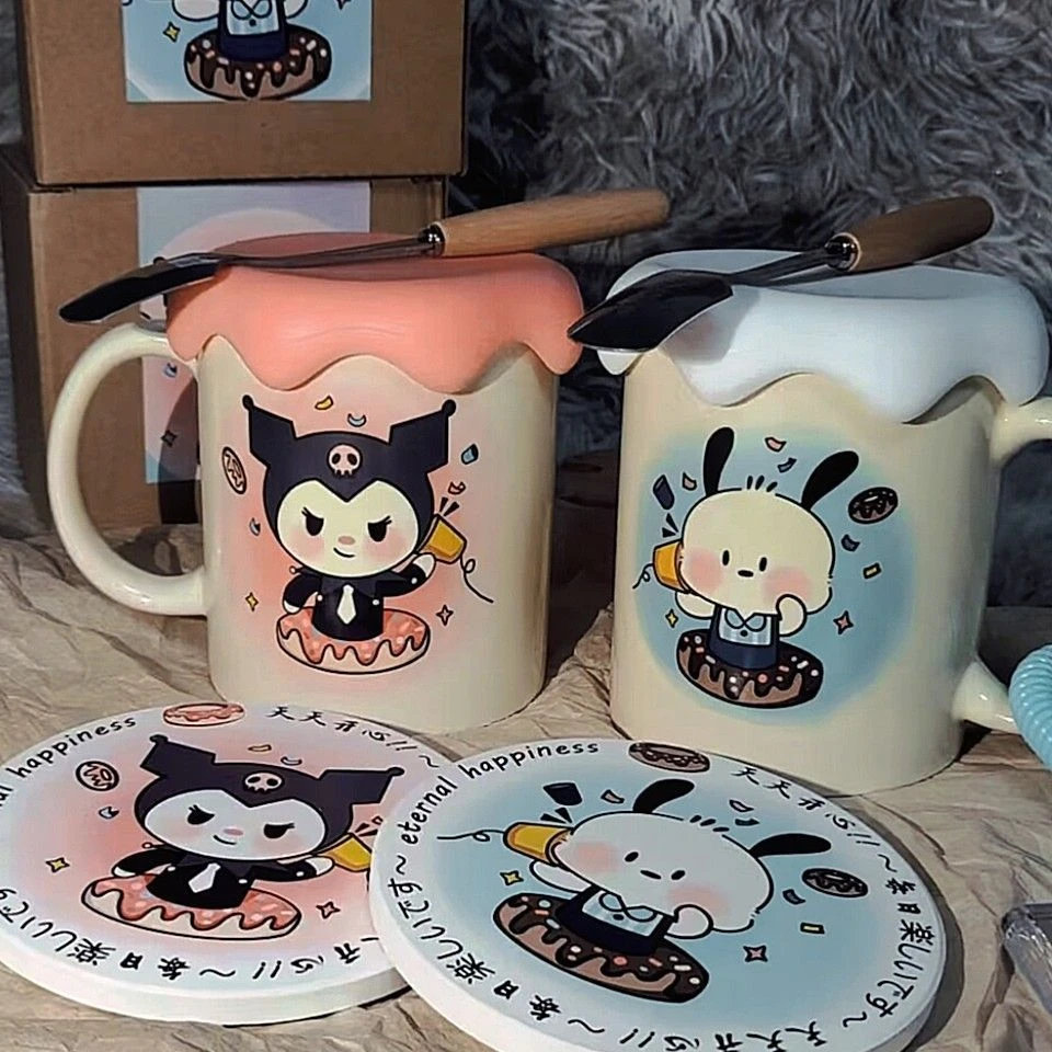 陶瓷牛奶水杯可爱家用网红学生情侣杯超萌带盖创意马克杯卡通