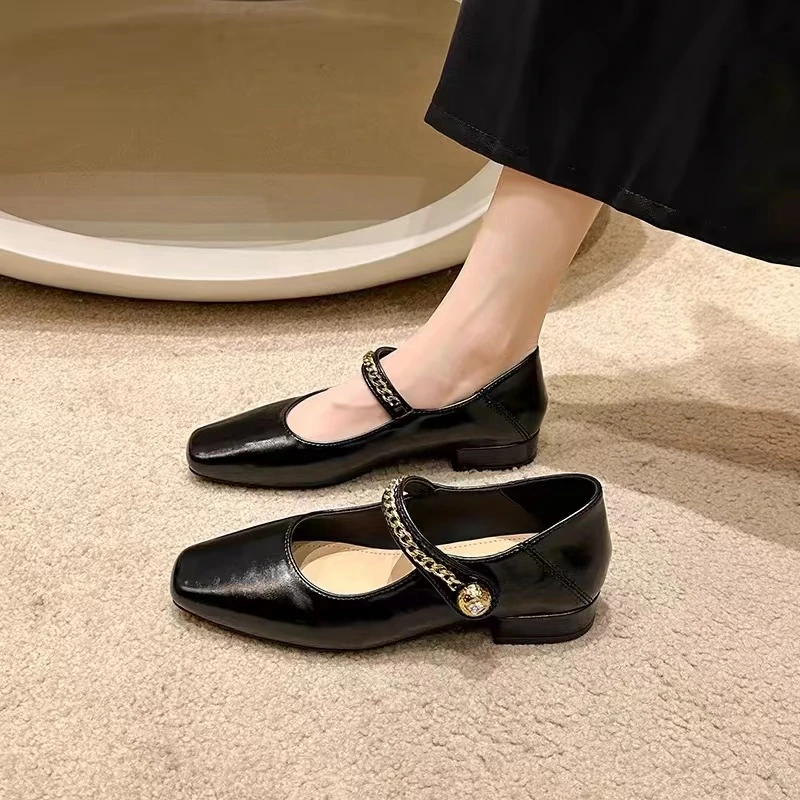 【207】通勤浅口单鞋女时尚低跟玛丽珍165-6073