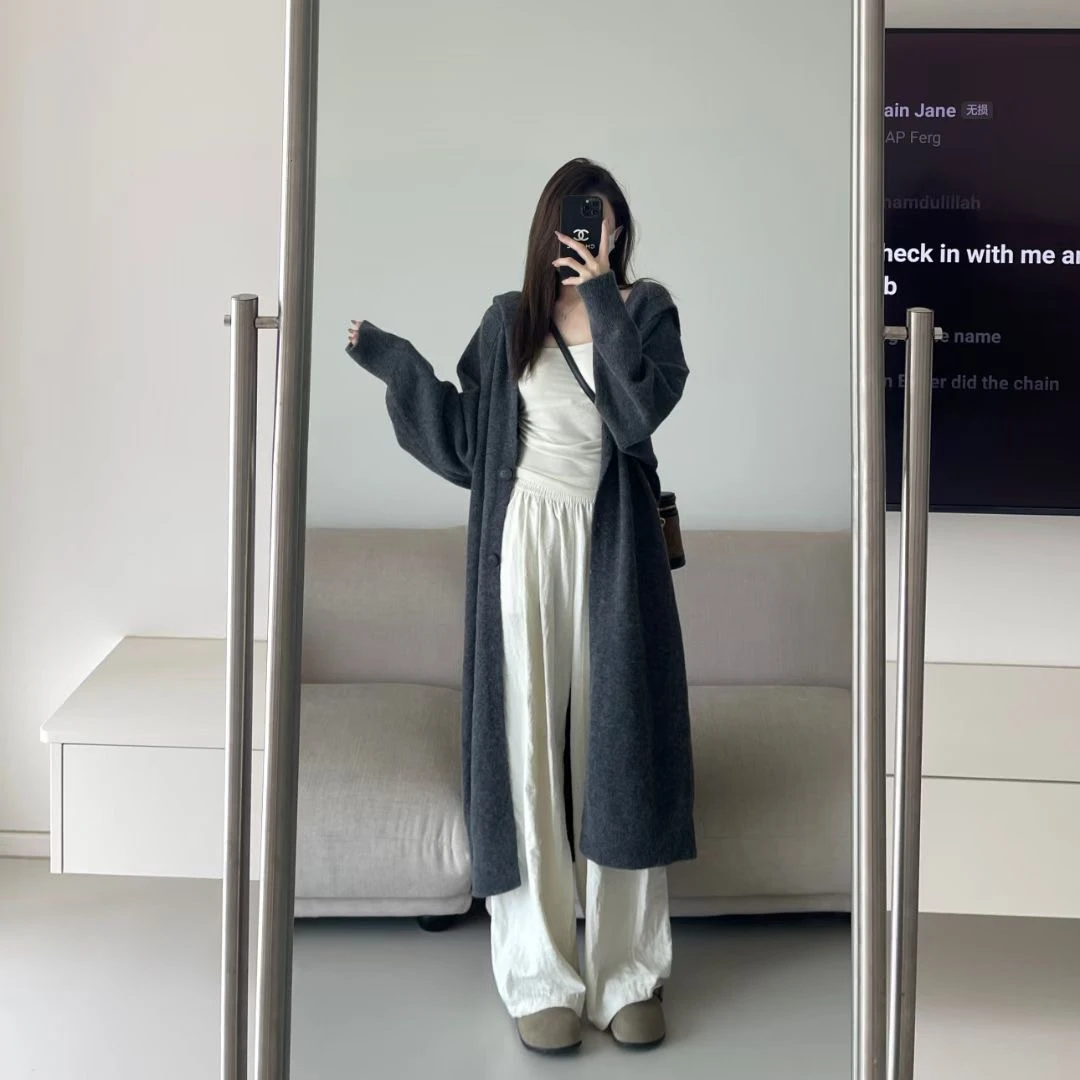 时尚高级感针织风衣外套2025新款流行慵懒风衣