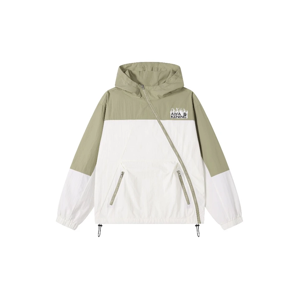 自由缺席  撞色拼接字母Logo侧拉链设计宽松休闲夹克 男女同款