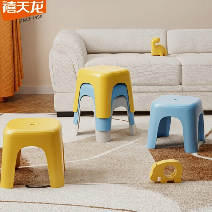 禧天龙创意可爱客厅小凳子家用换鞋凳塑料凳方凳浴室防滑矮凳