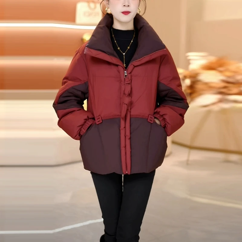 免洗保暖羽绒服女士2024冬季新款韩版时尚百搭宽松加厚白鸭绒外套