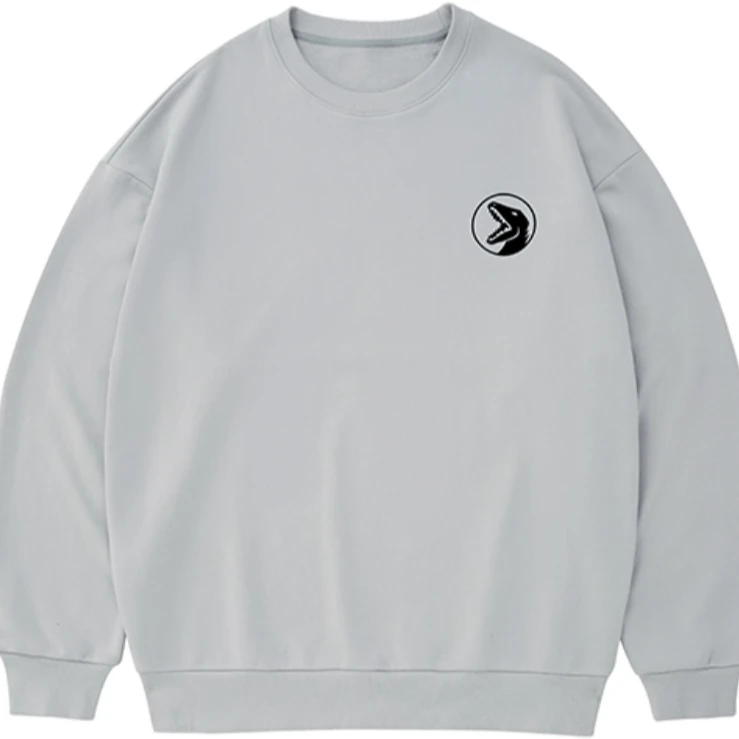 （cp）小恐龙3d立体胶印套头长袖圆领宽松常规卫衣男女同款灰色