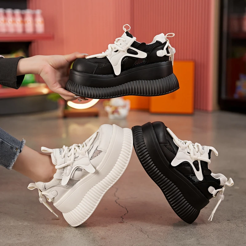 内增高小白鞋女2024夏季薄款厚底百搭网红轻便显瘦运动休闲鞋超软