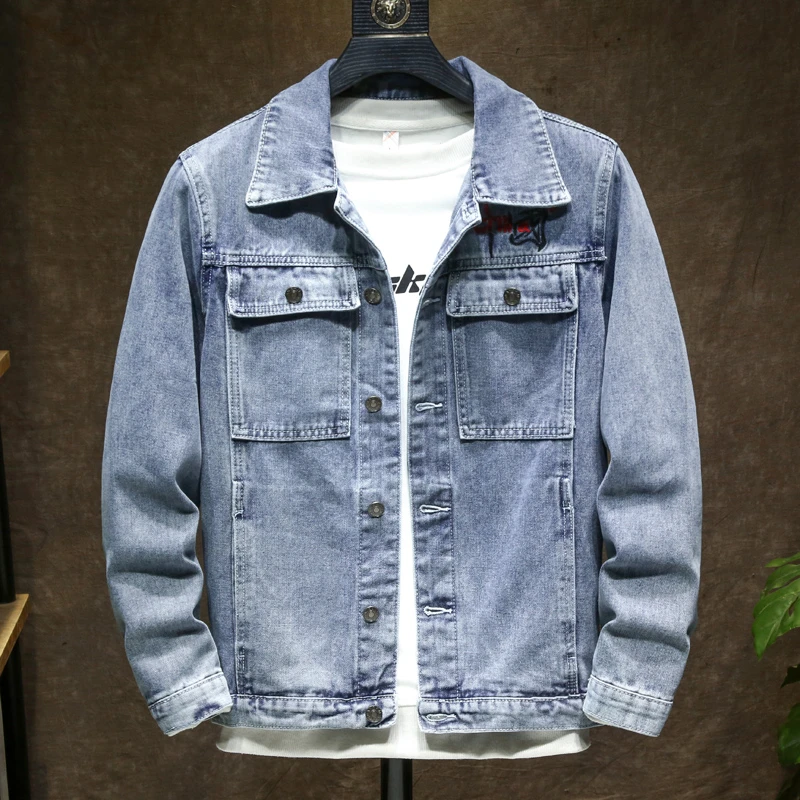 2070中国风潮流百搭休闲个性修身春秋季节刺绣男士牛仔上衣外套