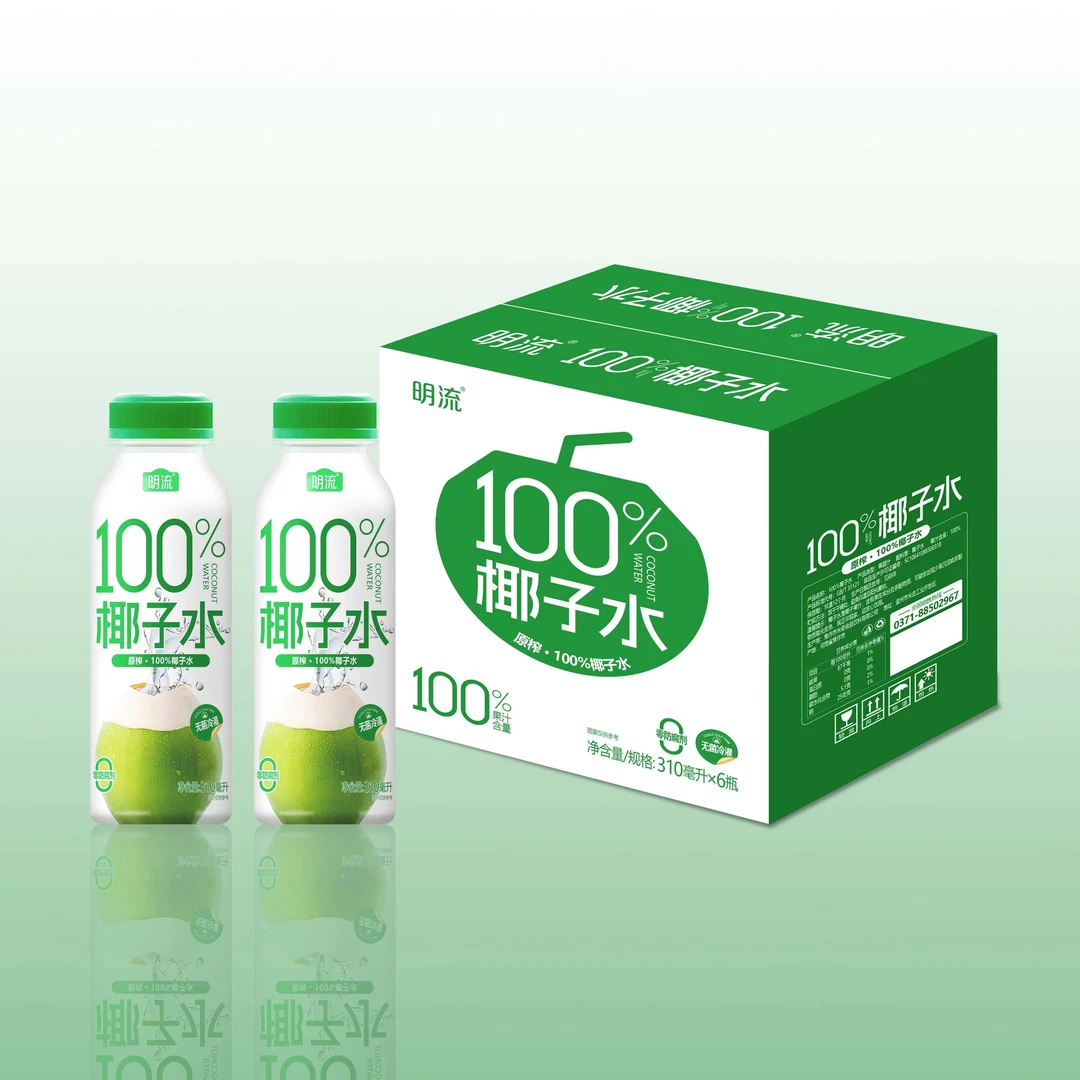 100%原榨营养椰子水含电解质水水无菌冷罐0脂肪310ml*6瓶