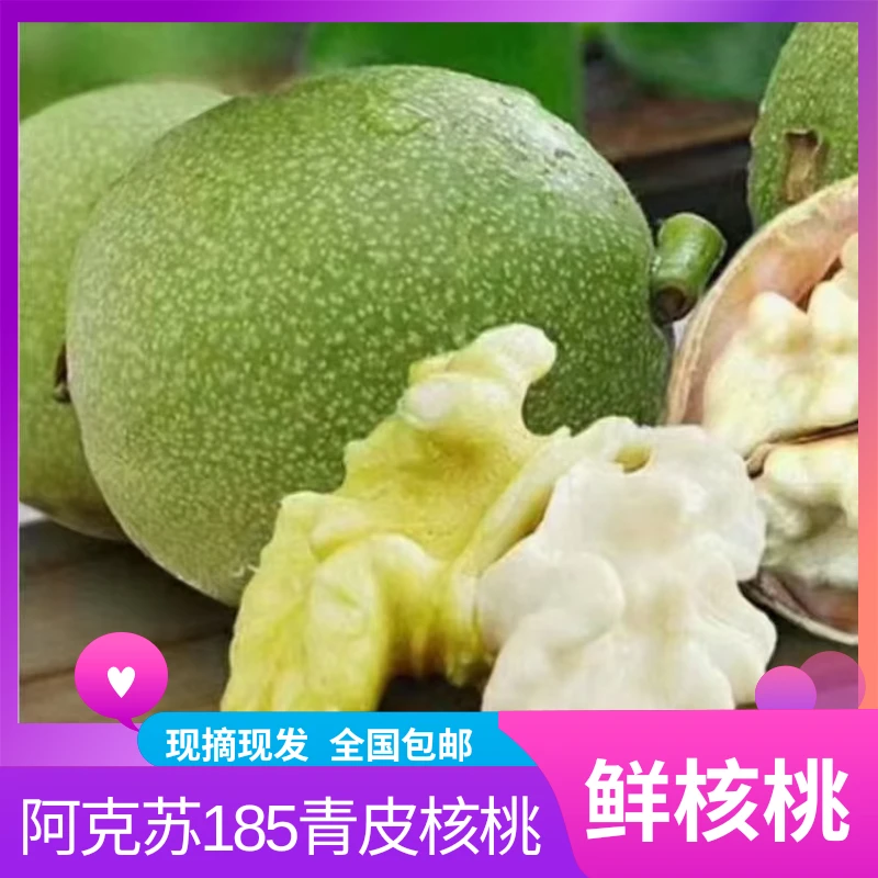 新鲜青皮核桃新二薄皮核桃孕妈营养美味口感脆嫩健康现摘现发