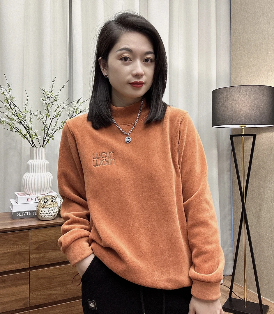 【加绒加厚】6611新款商超爆款时尚百搭小个子双面绒宽领保暖卫衣女