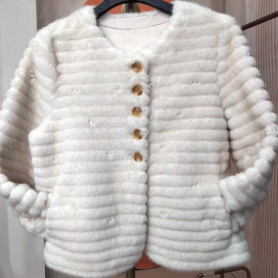 2024新款春秋欧貂绒韩版轻奢皮毛一体气质百搭小香风上衣女外套