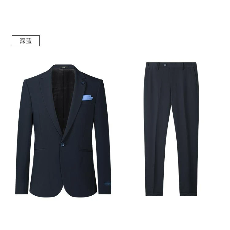 利郎男士时尚休闲商务西装西服套装九分裤深蓝A4QXF061SA