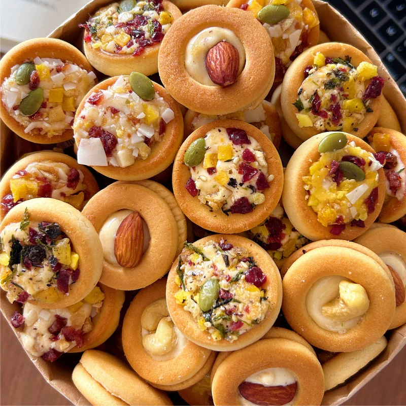 坚果披萨小饼干单独小包装早餐茶糕点网红办公室零食休闲食品小吃