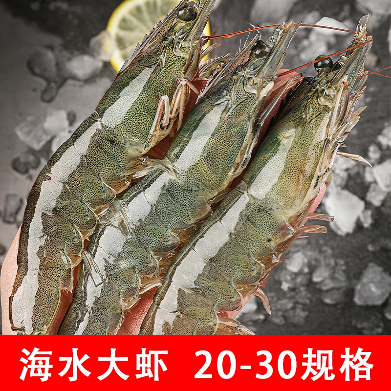 大虾原盒原包装3.3斤大号海虾20/30规格16/18厘米约45-60只
