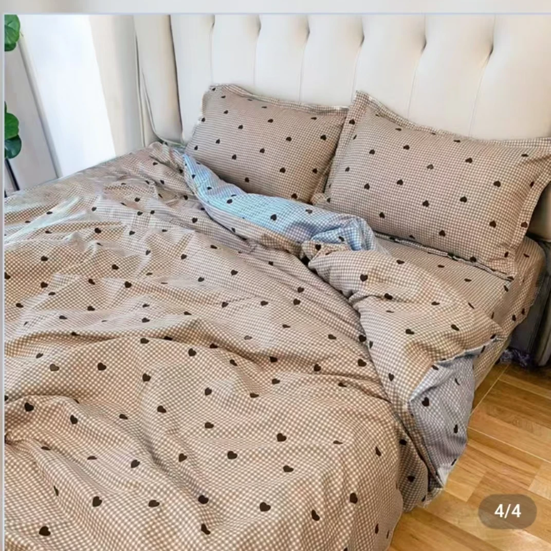 【小布丁咖色床单】单人/双人床单双层纱轻奢秋冬加厚款