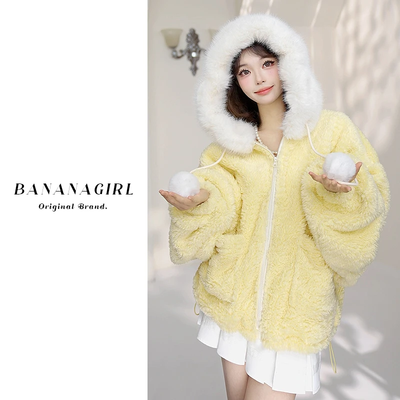Bananagirl睡衣女套新款加厚连帽保暖秋冬季家居服可外穿
