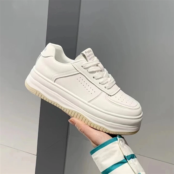 断码厚底小白鞋秋季新款百搭皮面潮流休闲运动板鞋子A12