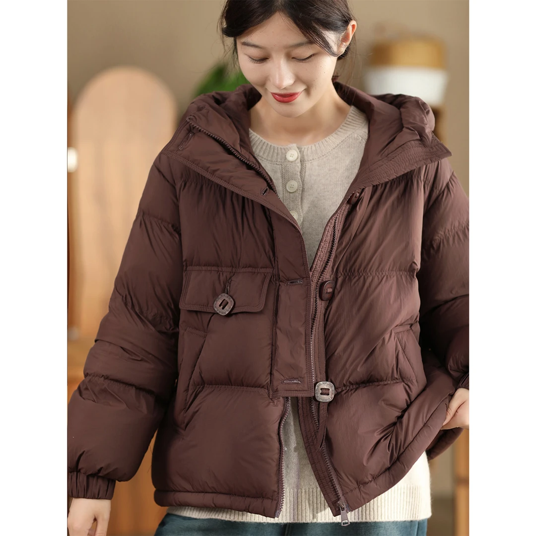 断码清仓冬季加厚保暖羽绒服外套宽松休闲泡芙感短款百搭面包服