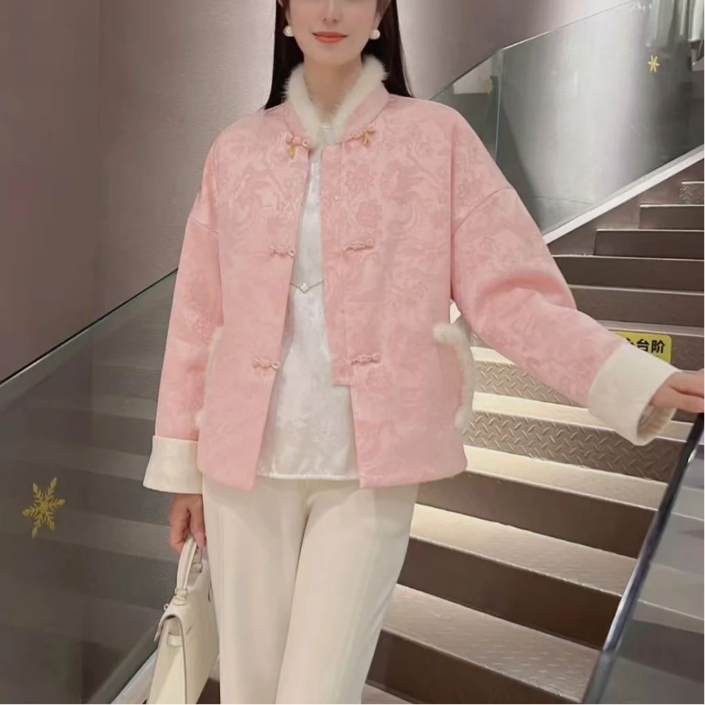 《晶晶定制》时尚冬季气质复古加厚加棉保暖中国风外套2925