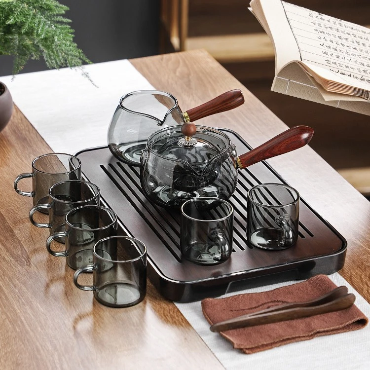 顾竹耐热玻璃侧把壶逍遥壶泡茶神器功夫茶具轻奢高档简约家用茶器