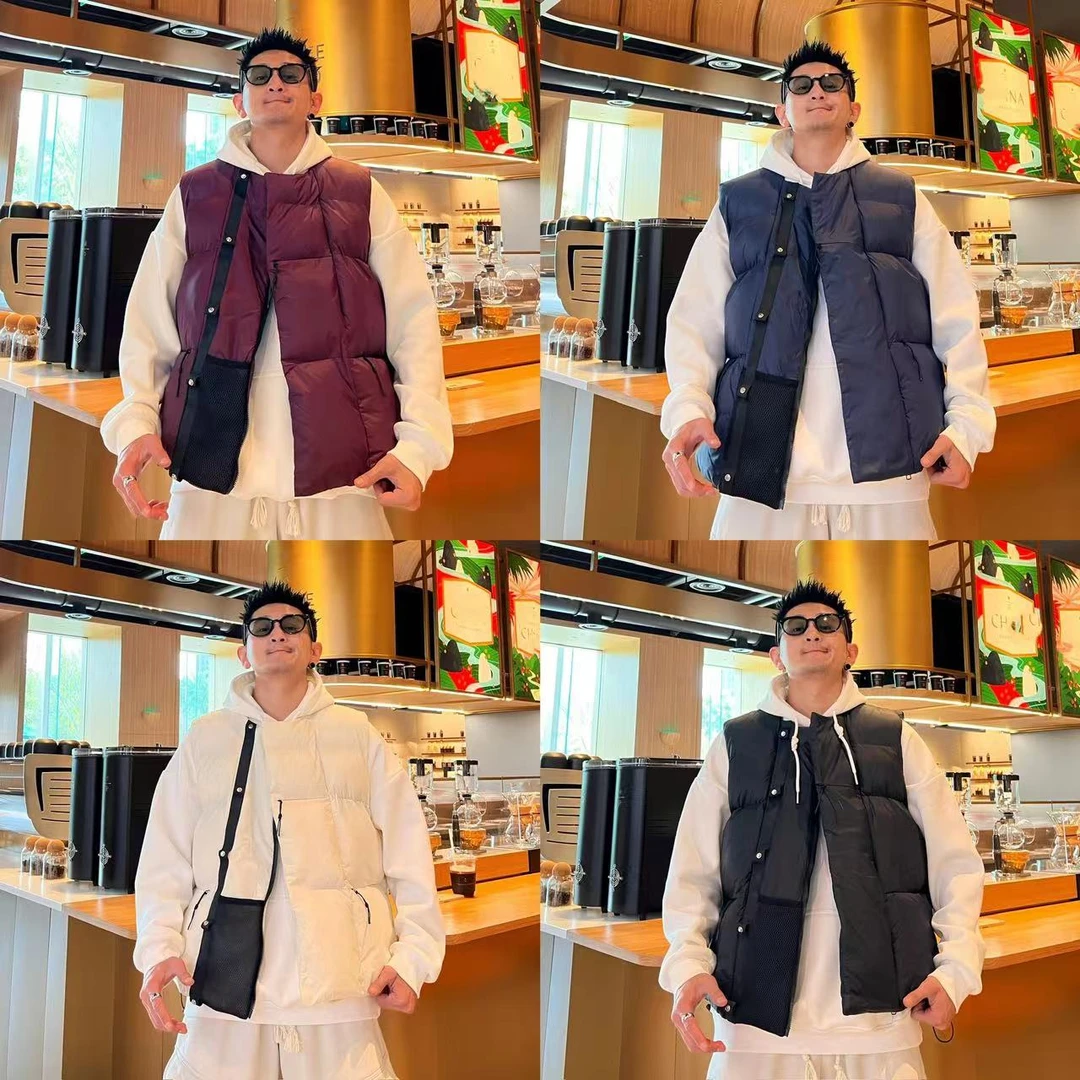 纯色简约百搭慵懒感秋季新款舒适保暖宽松时尚潮流男士无袖马甲