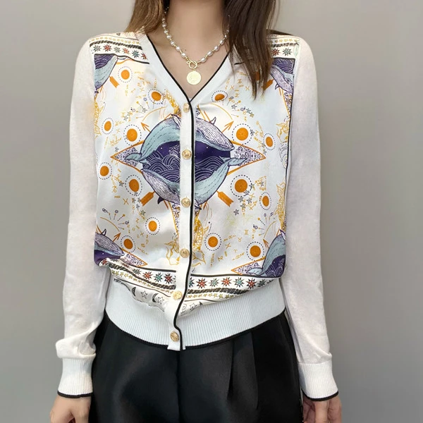 2024秋季新品长袖民族风休闲女士复古百搭显瘦拼色外套H-14