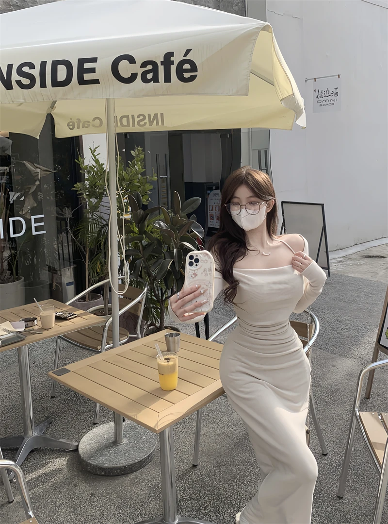 新款时尚百搭气质性感辣妹连衣裙两件套女