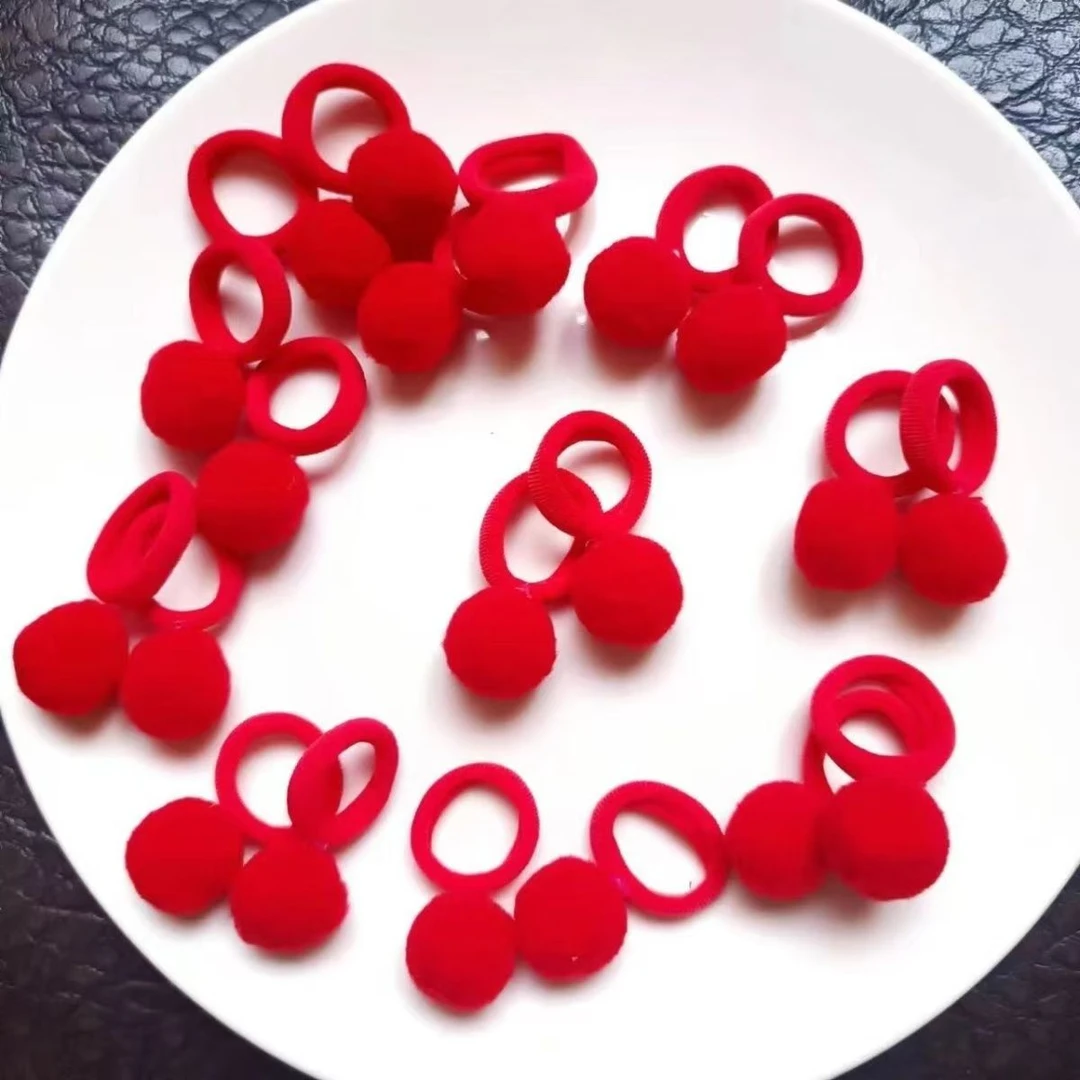 儿童毛球发绳发圈橡皮筋新款不伤头发小女孩可爱头绳中国女童宝宝