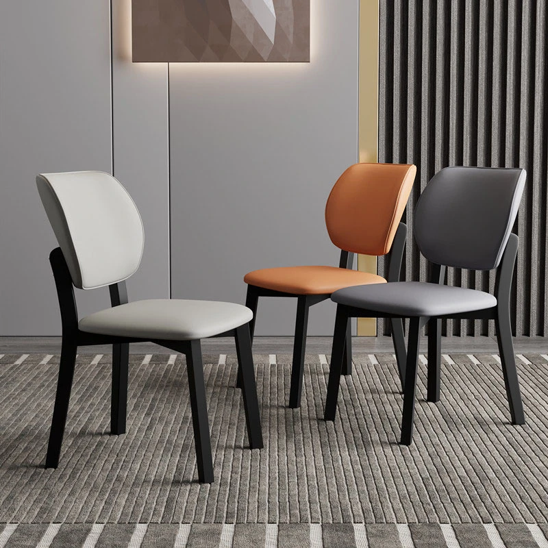 实木餐椅现代简约书桌化妆椅子软包餐厅餐桌椅子休闲椅意式极简19