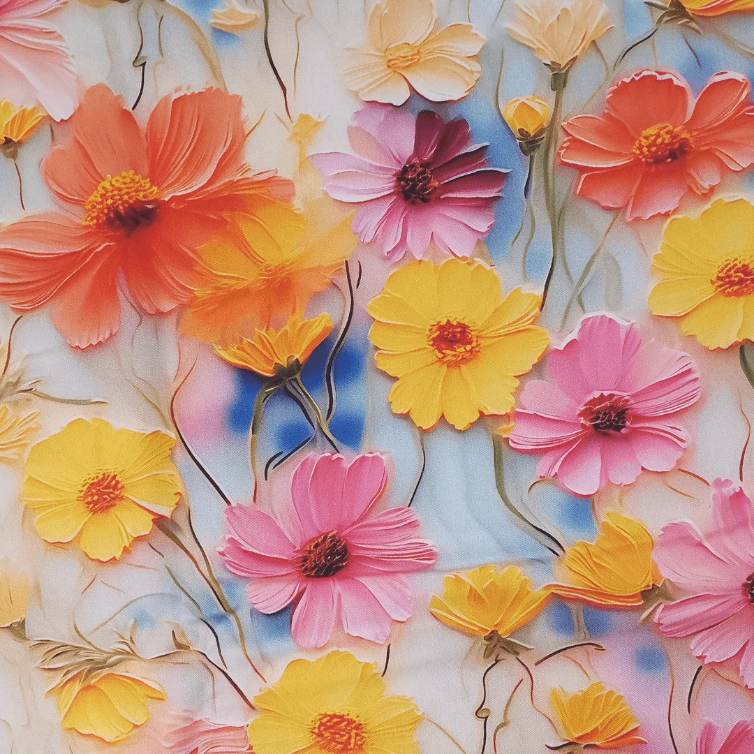 【编号0067】人丝香云缎精品棉绸面料太阳花