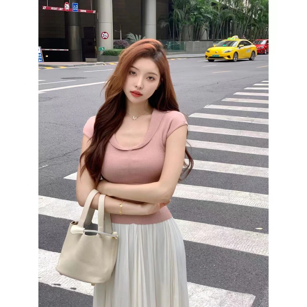 SZA【满天繁星】夏季新款小众薄款修身显瘦百搭时尚针织上衣A-784